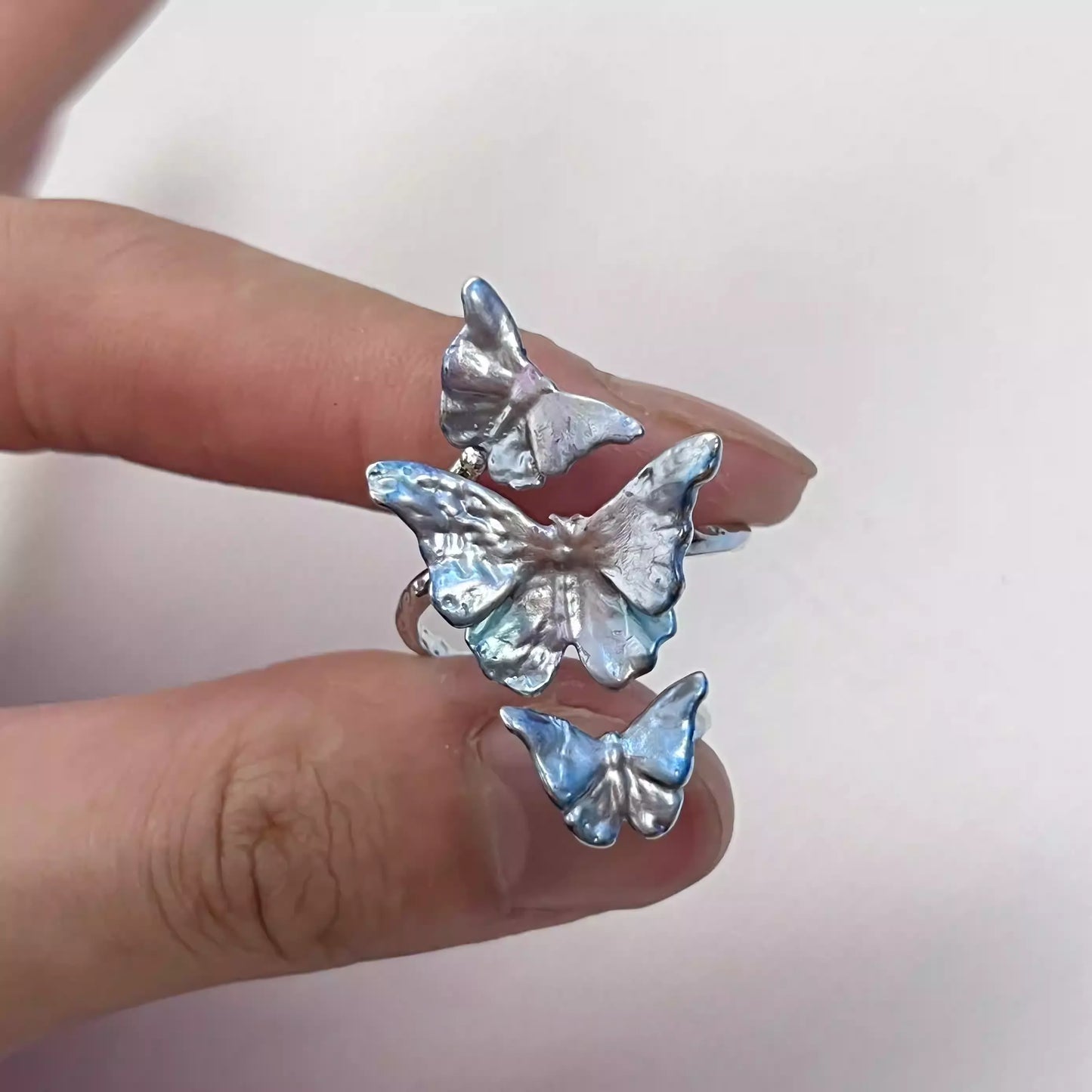 Iridescent Gradient Butterfly Ring