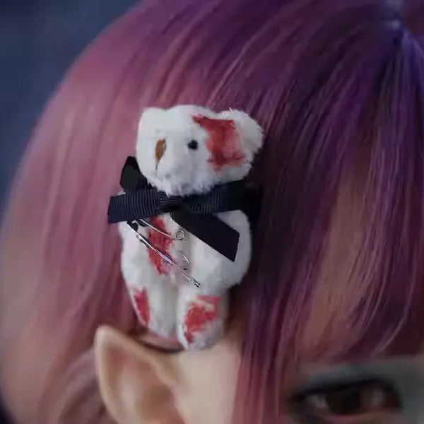 🎃Halloween Series Handmade Bow Bear Hairpin🦇