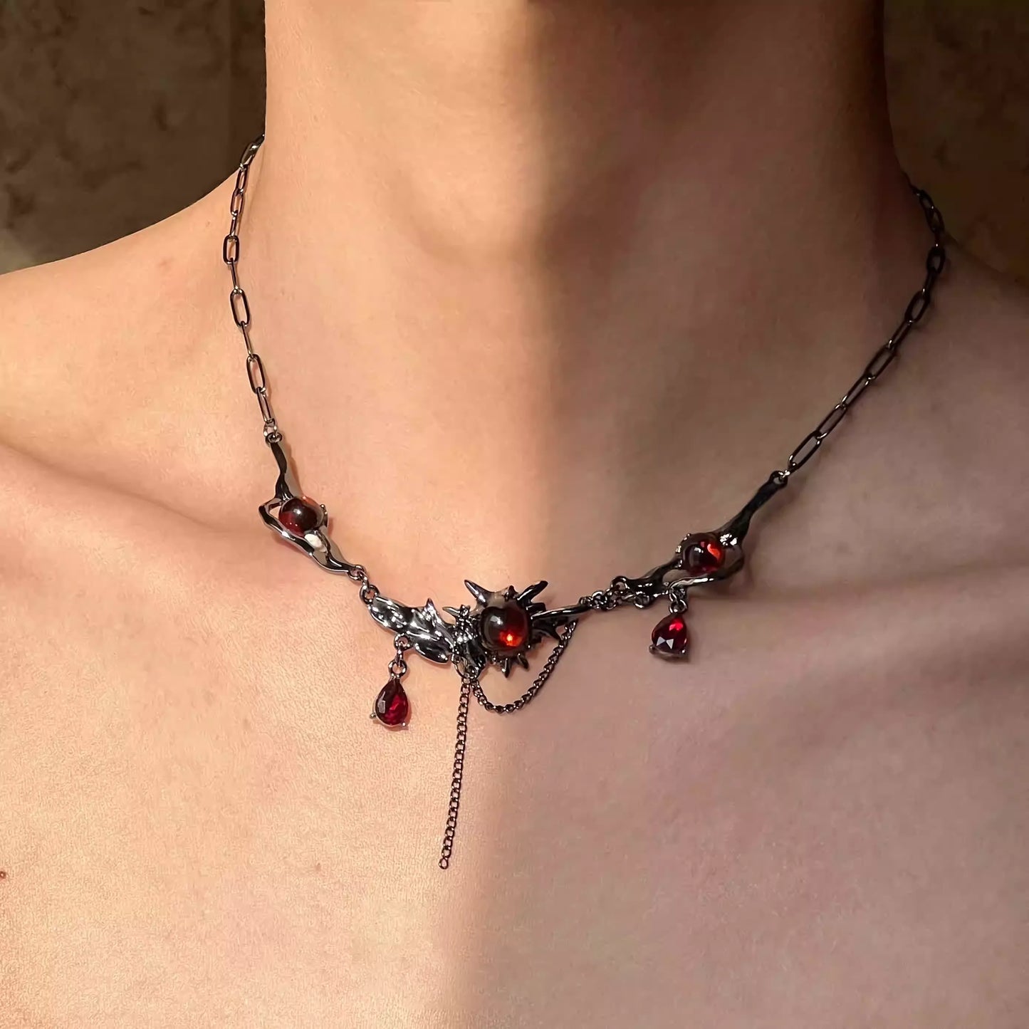 Irregular Ruby Necklace